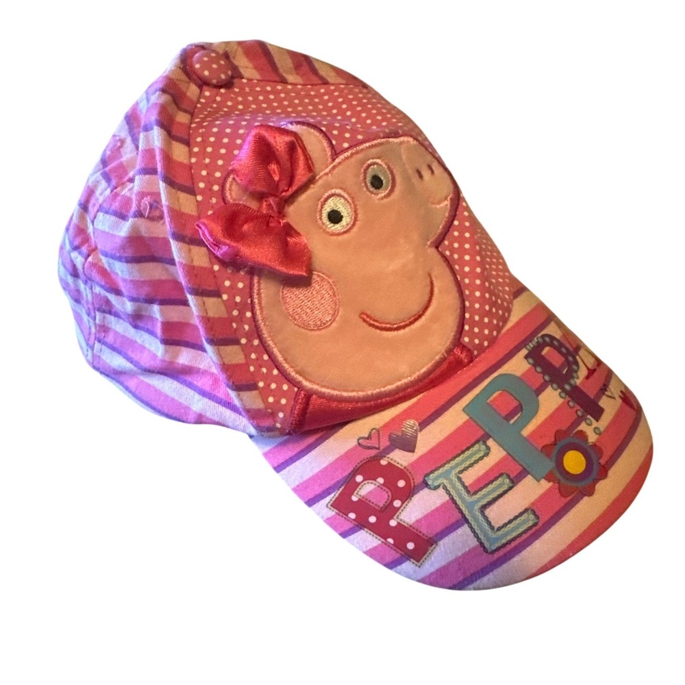 Peppa Pig Girls Pink Striped Baseball Cap Hat with Bow Target Q4/15 Adjustable